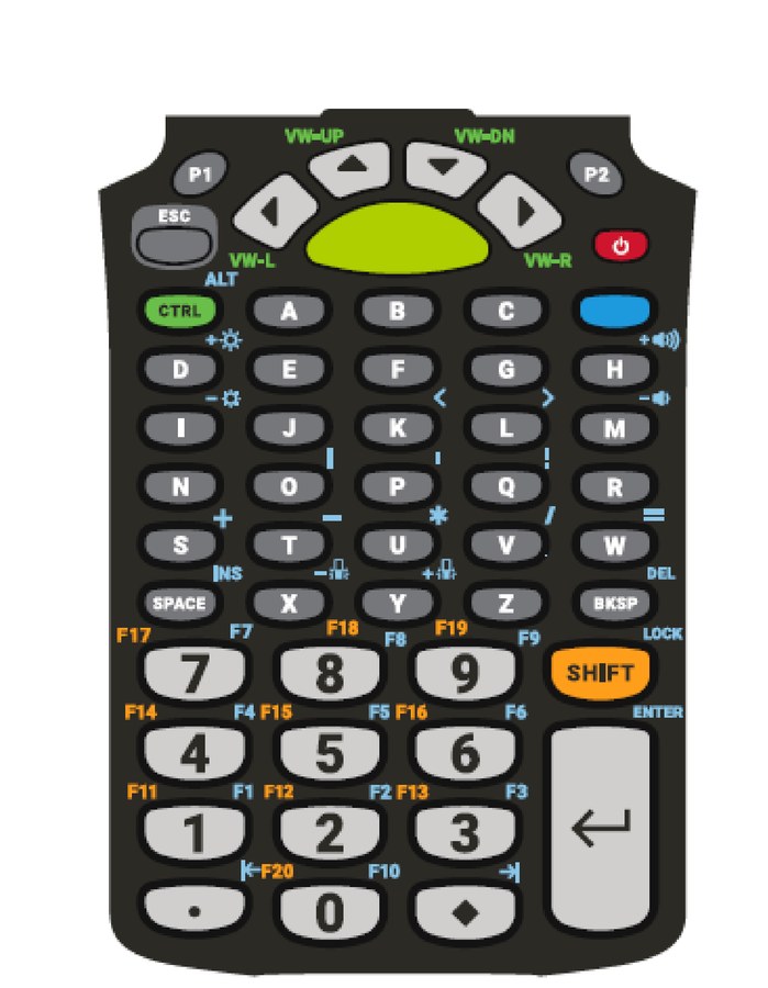 Zebra Keypad for MC93, 53 Key, VT Layout - 10 Pack