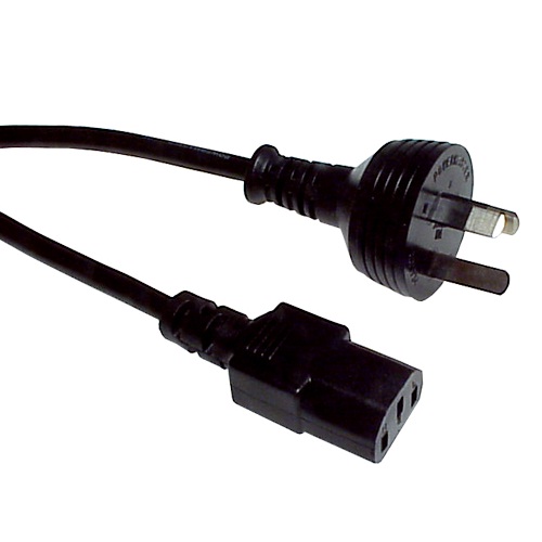 Power Cable IEC-C13 (CAIEC) 10A, 1.8M, Black, Australia