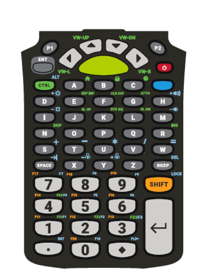 Zebra Keypad for MC93, 53 Key, Wide 5250